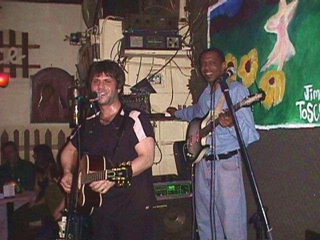 Vinnie Ferrone and Marc West on-stage at The Back Fence in NYC